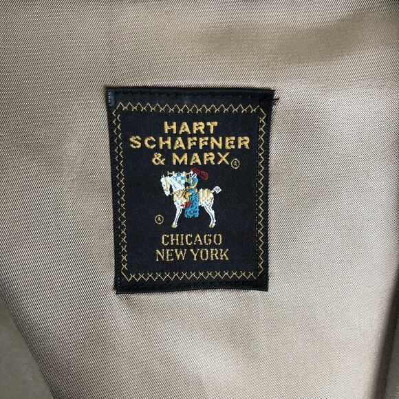 HART SHAFFNER & MARX Overcoat w Wool Zip Out Liner Sz‎ 48R Khaki Rain Repellent - Picture 6 of 15